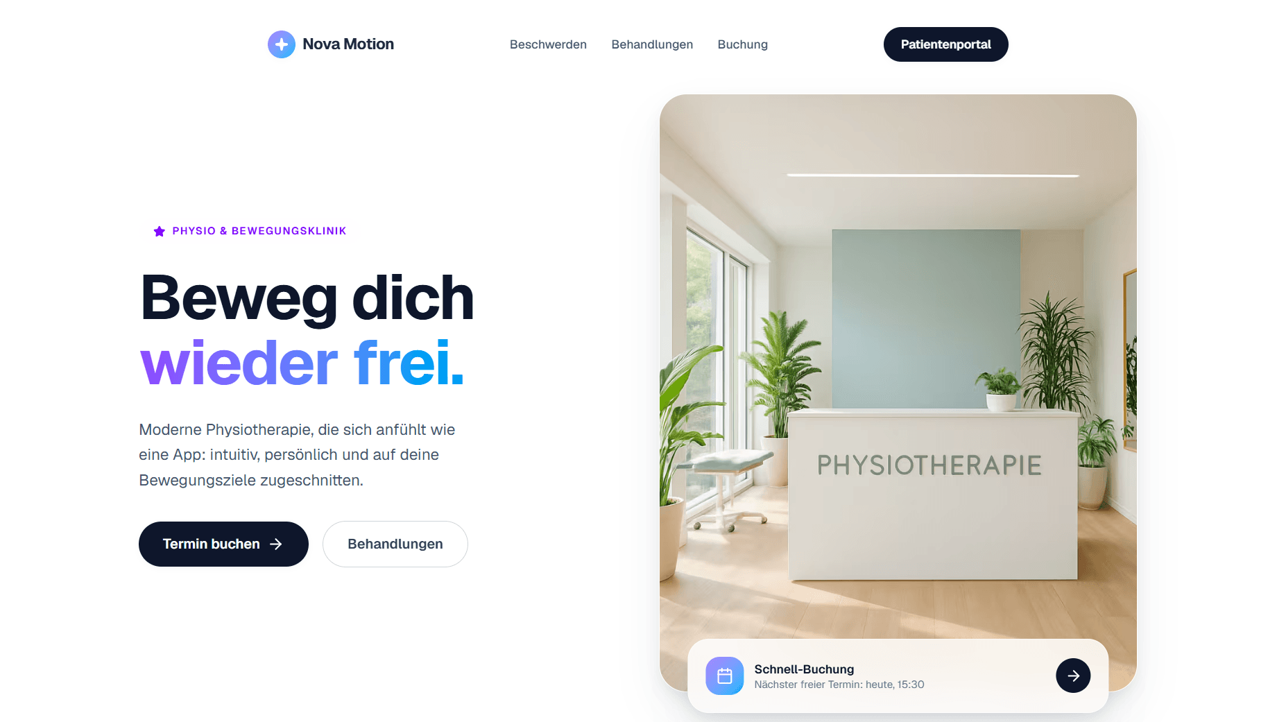 Nova Motion Website Vorschau