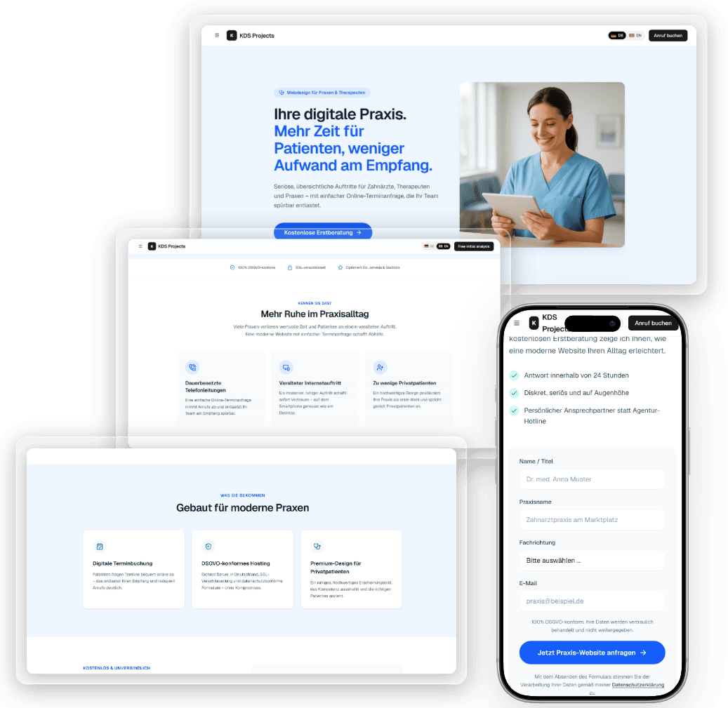Praxen & Gesundheit Website Detailansicht