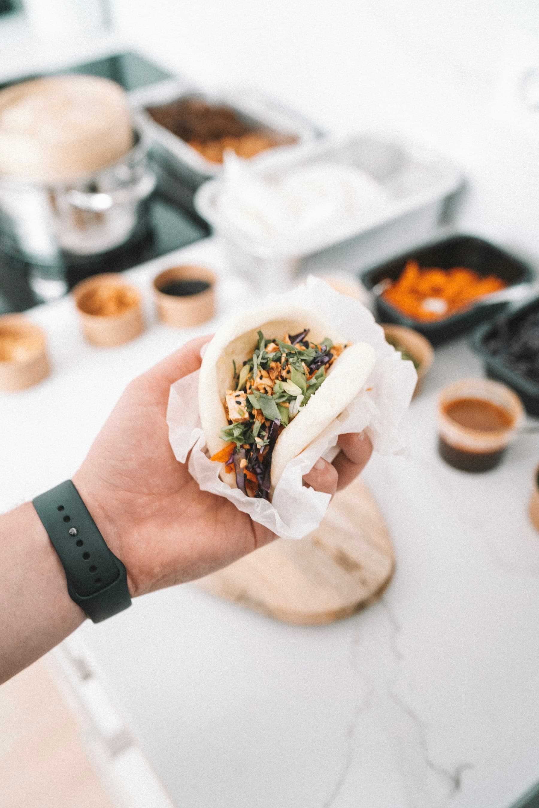 Asiatisches Essen, echte Foodfotografie im Gastronomie-Konzept